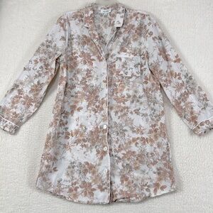 Haven well within organic cotton floral print long sleeve sleep shirt size large